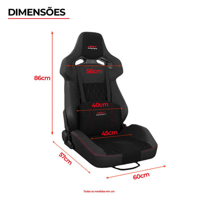 Banco Nitro com Almofada Lombar para Estrutura de Cockpit